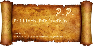 Pillisch Pázmán névjegykártya